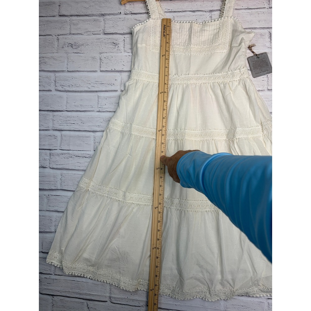 Matilda Jane Cream Swiss Dot Lace Tiered Midi Dress Womens 6 NWT Cottagecore - Picture 5 of 14